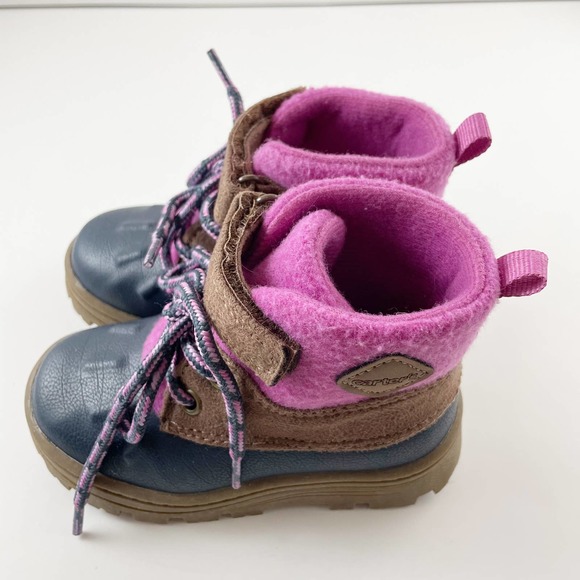 Carter’s Toddler Duck Boots in Navy Blue and Pink Size 6 Months - Picture 3 of 10